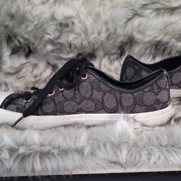 Coach Black and Gray Signature Sneakers - Picture 10 of 16